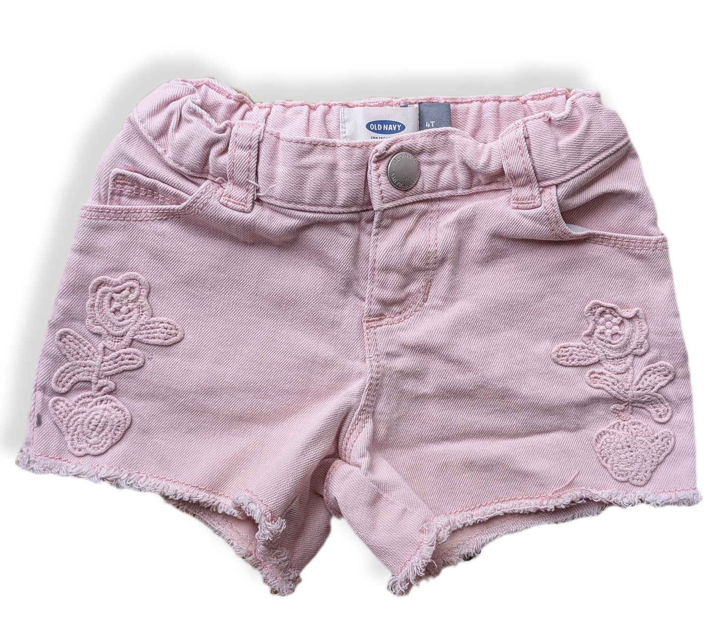 Short rose délavé avec broderie florale | OLD NAVY | 4 ans