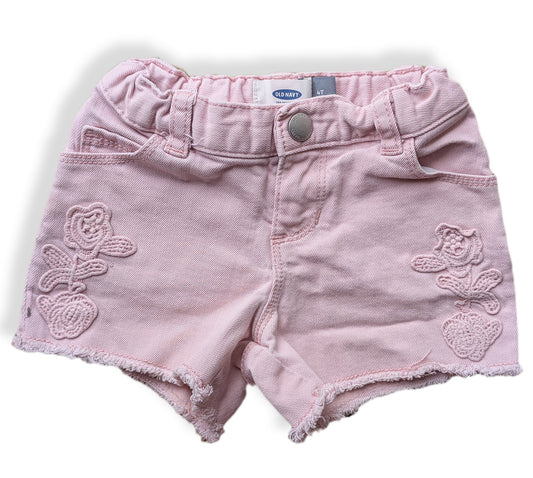 Short rose délavé avec broderie florale | OLD NAVY | 4 ans