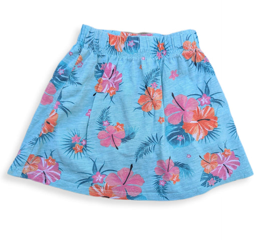 Jupe bleu clair à motif floral tropical | TAG | 5 ans