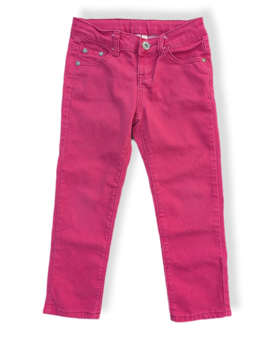 Pantalon stretch en coton doux couleur fuchsia | 6 ans