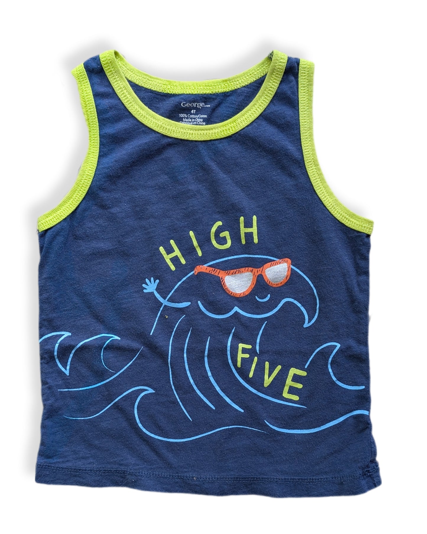 Camisole marine et verte fluo | GEORGE | 4 ans