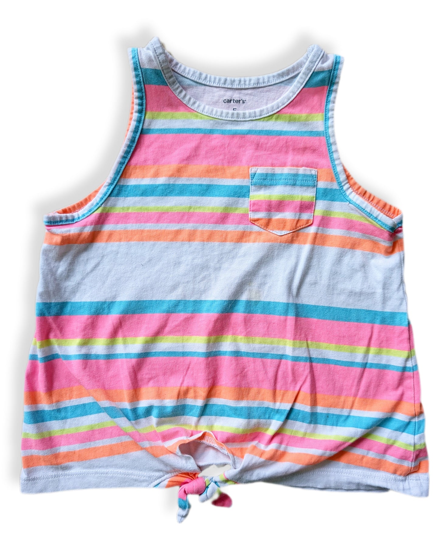 Débardeur rayé et coloré sans manches avec un nœud à l'ourlet | CARTER'S | 5 ans