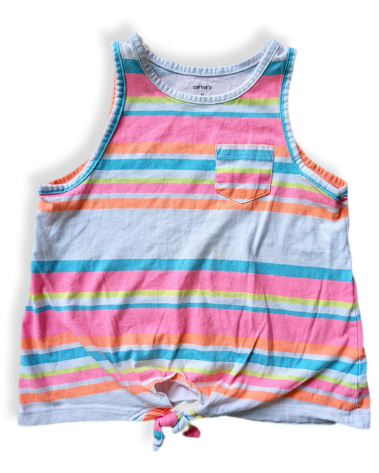 Débardeur rayé et coloré sans manches avec un nœud à l'ourlet | CARTER'S | 5 ans