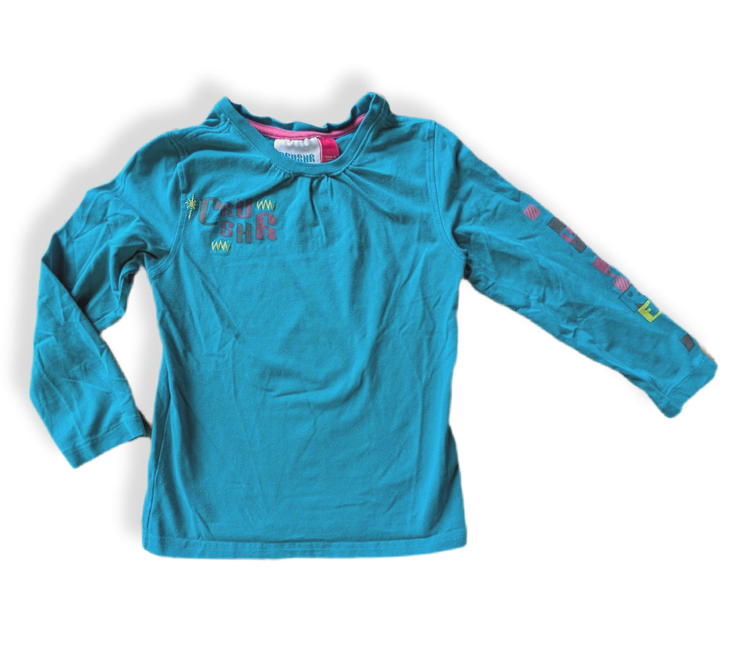 T-shirt à manches longues bleu turquoise | 5 ans