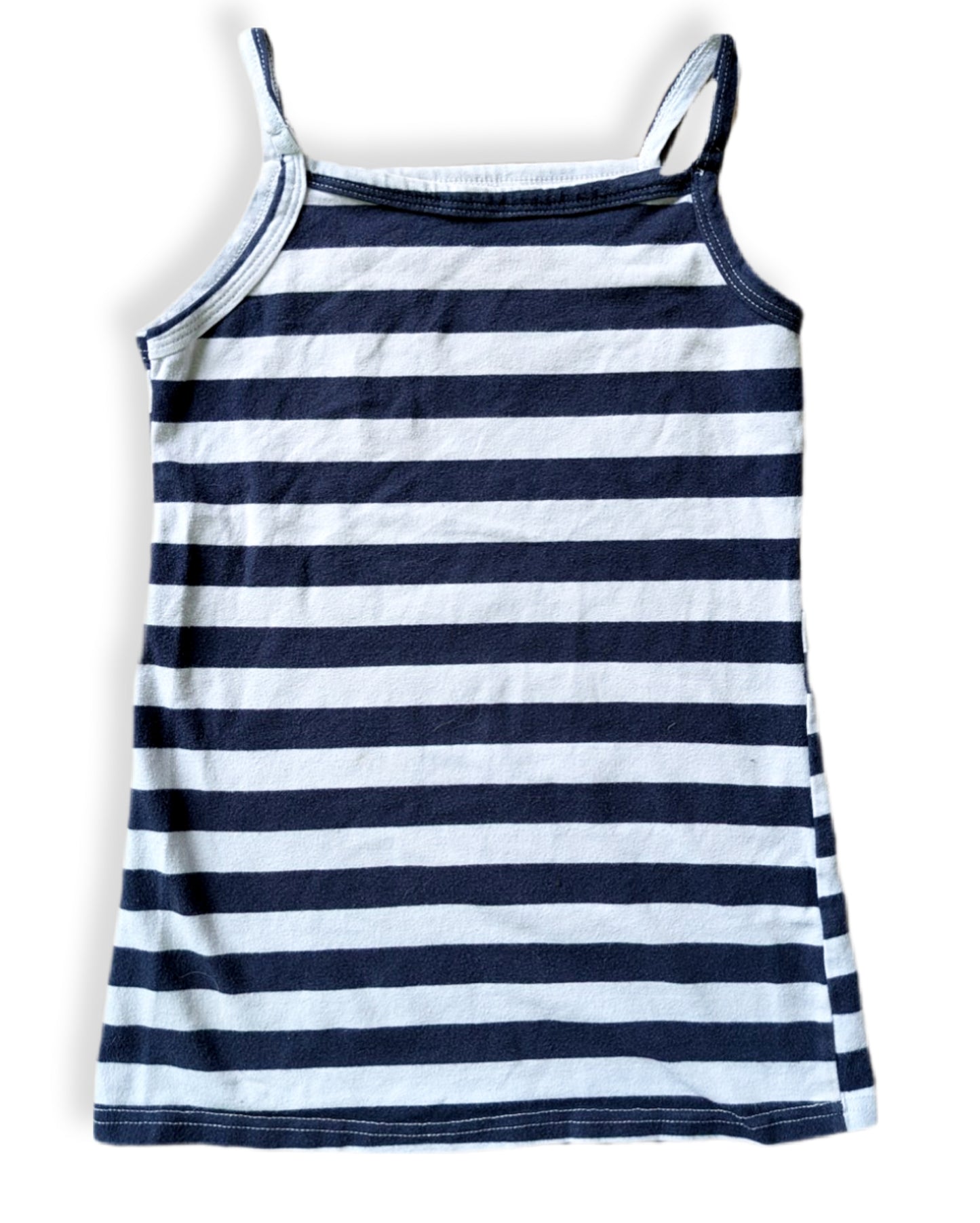 Camisole rayé bleu marine et blanc (sans étiquette) ~ 7 ans
