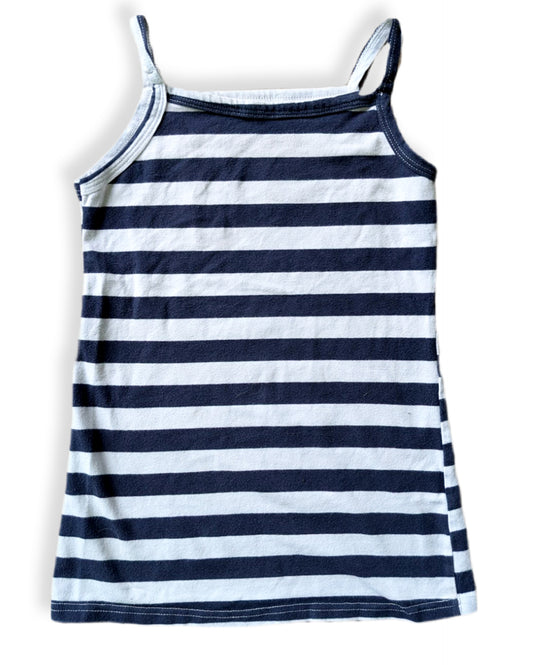 Camisole rayé bleu marine et blanc (sans étiquette) ~ 7 ans