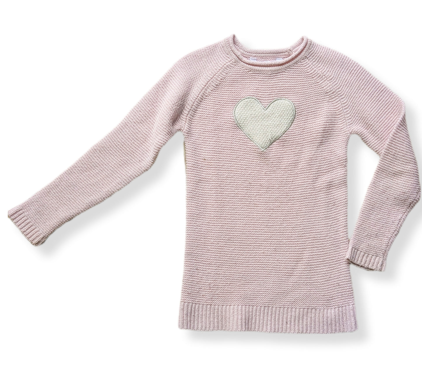 Chandail tricoté rose pâle avec un cœur brodé | MISS K | 6 ans