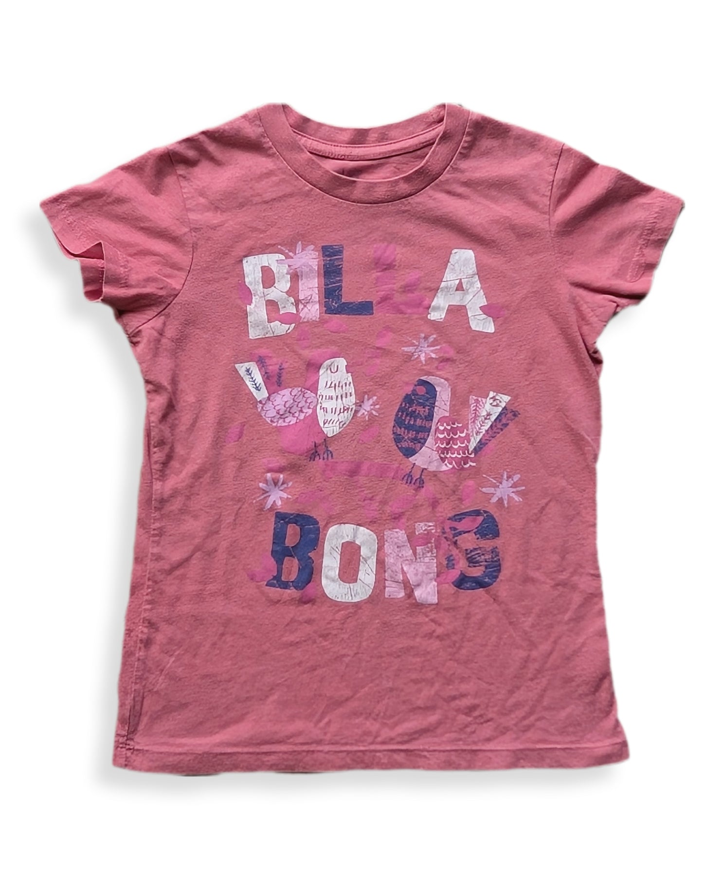 T-shirt rose à manches courtes avec motif oiseaux | BILLABONG | 7-8 ans