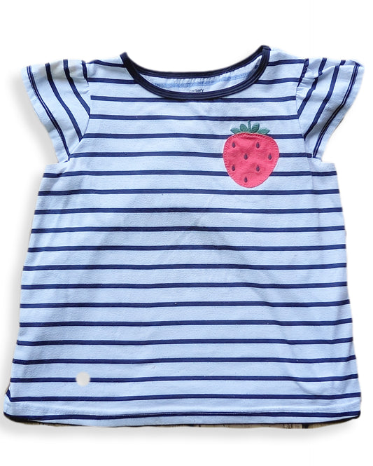 T-shirt à manches courtes volantées motif marin & fraise 🍓 | CARTER'S | 10 ans