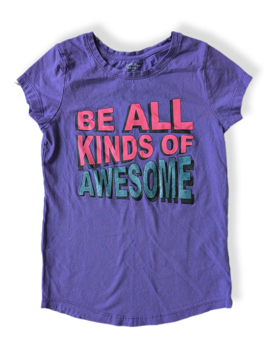 T-shirt manches courtes couleur mauve avec message positif | GEORGE | 8 ans