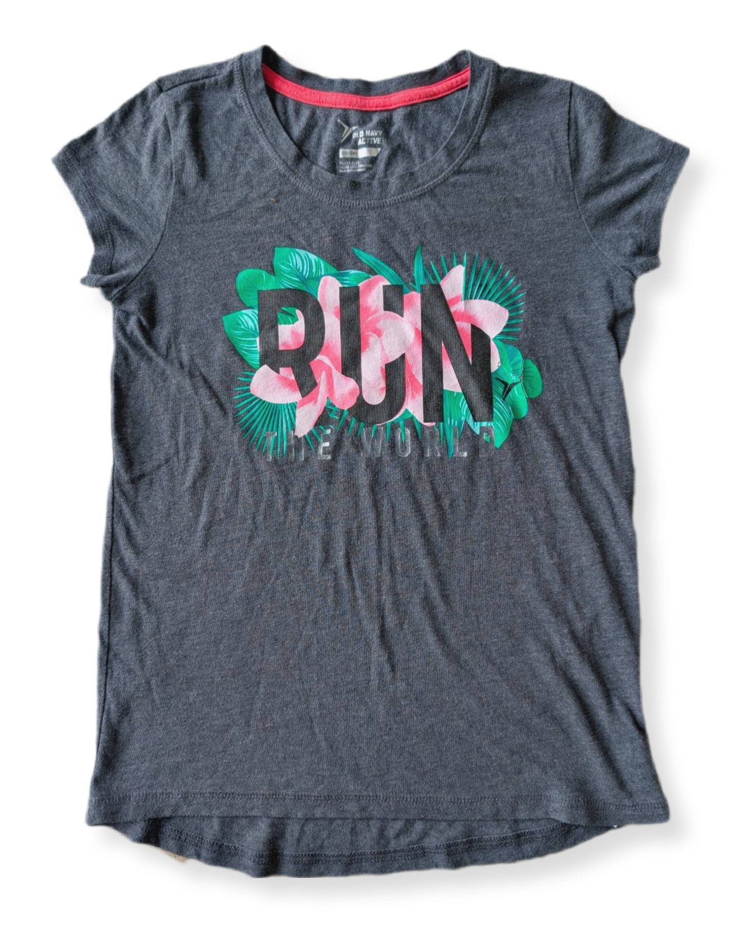 (Ado) T-shirt à manches courtes sportif | OLD NAVY active avec imprimé "RUN" | 14 ans