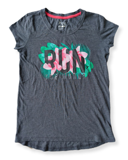 (Ado) T-shirt à manches courtes sportif | OLD NAVY active avec imprimé "RUN" | 14 ans