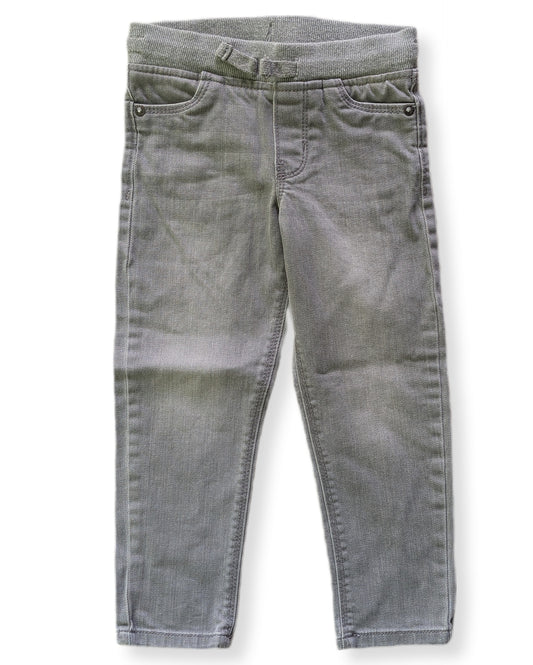 Pantalon en jean délavé gris avec cordon de serrage décoratif | CARTER'S | 4 ans
