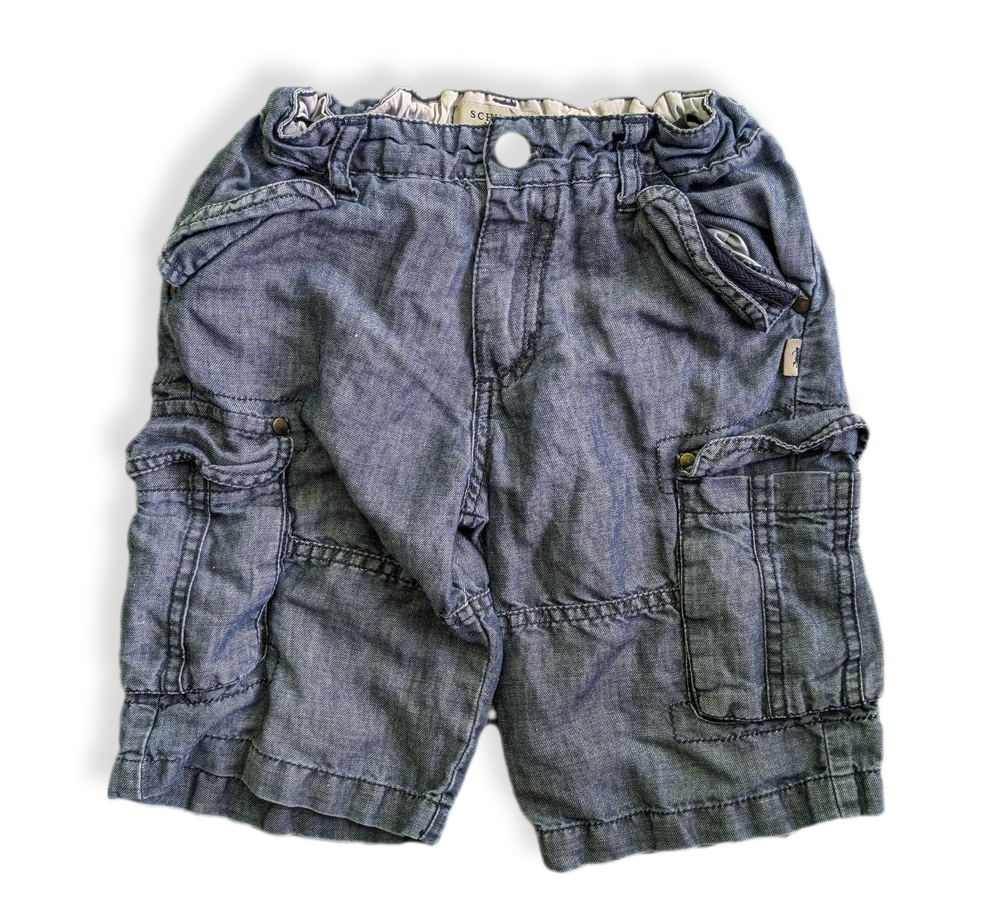 Shorts cargo délavé avec taille élastique & ajustable | 4 ans (fait plus grand)