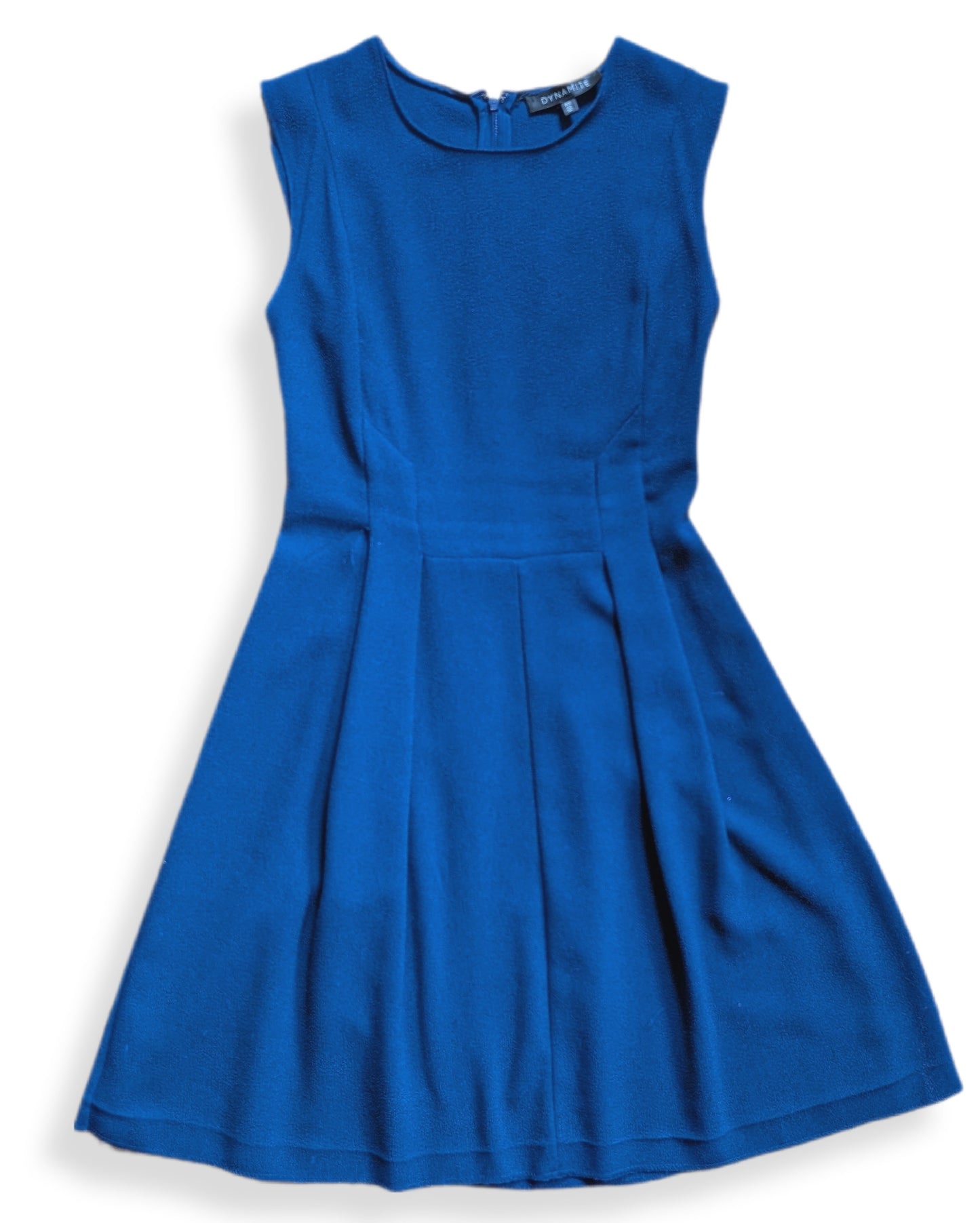 Robe coupe patineuse sans manches avec jupe plissée | S