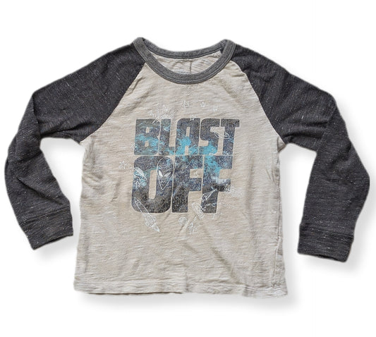 T-shirt à manches longues de style baseball, beige & manches grises | CARTER'S | 5 ans