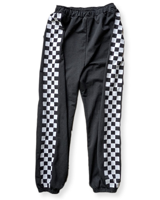 (Ado) Pantalon de jogging noir à carreaux de damier | 12 ans