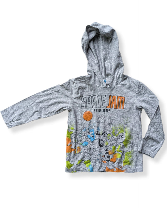 Chandail à capuchon léger, gris avec motif 'Space Jam' | 4 ans