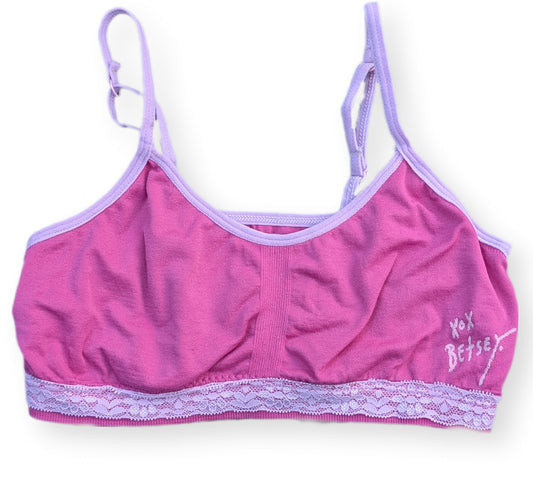 Bralette sans armatures rose vif avec dentelle | 10 ans
