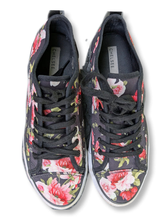 Chaussures de sport noire & fleuries | CHELSEE | 10