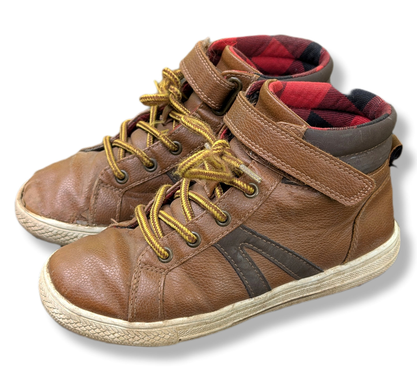 Bottines montantes marron avec lacets et velcro | 01  (19.7 cm)