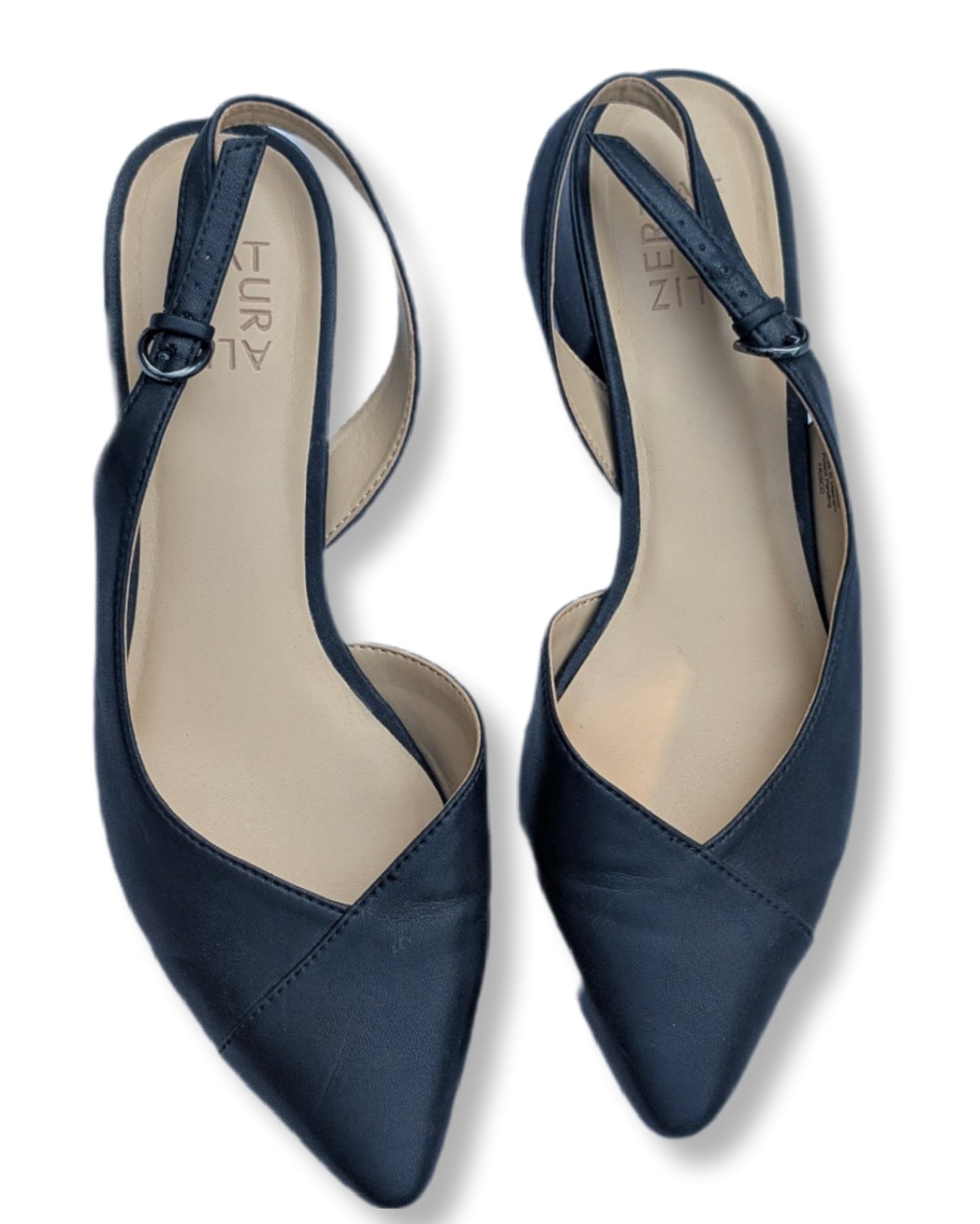 Escarpins "slingback" noirs au bout pointus | NATURALIZER | 8.5 *neuves*