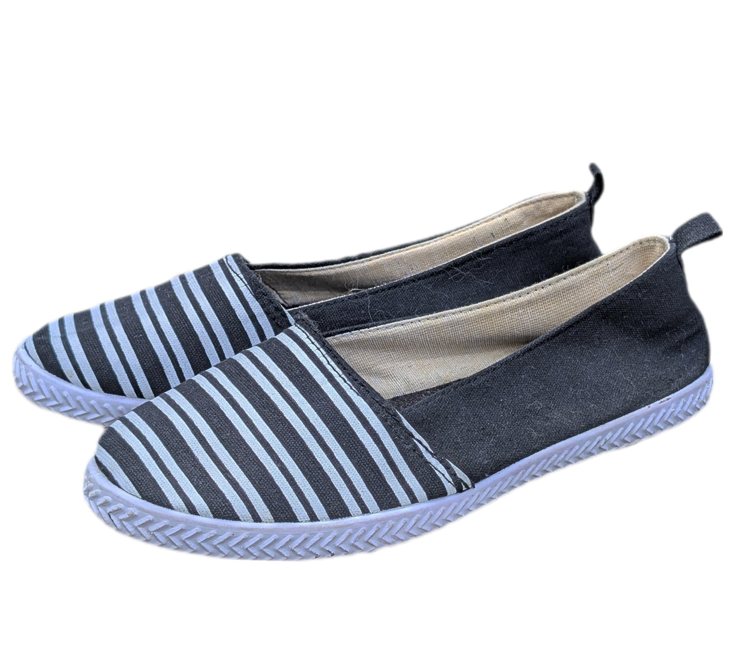 Espadrilles confortables noires à rayures blanches | SIMON CHANG | 7