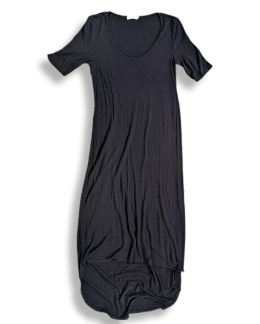 Robe maxi longue à col rond et manches 3/4 | M