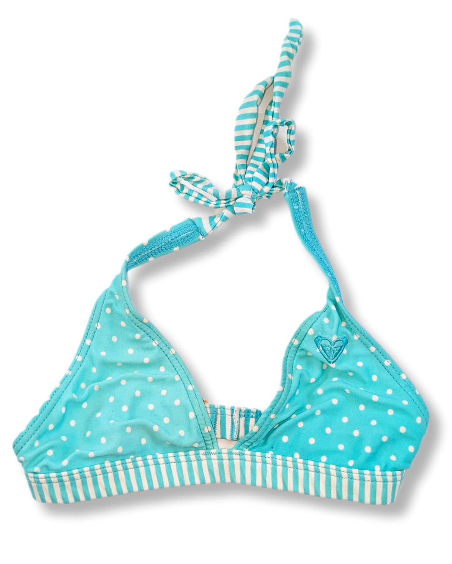 (Ado) Haut de bikini style triangle licou à motif de pois et rayures | 14 ans