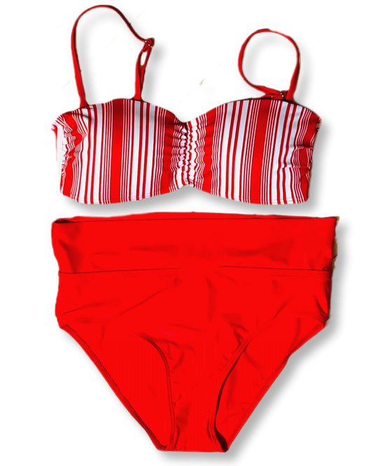 Ensemble bikini style rétro avec haut bandeau et culotte taille haute | Médium