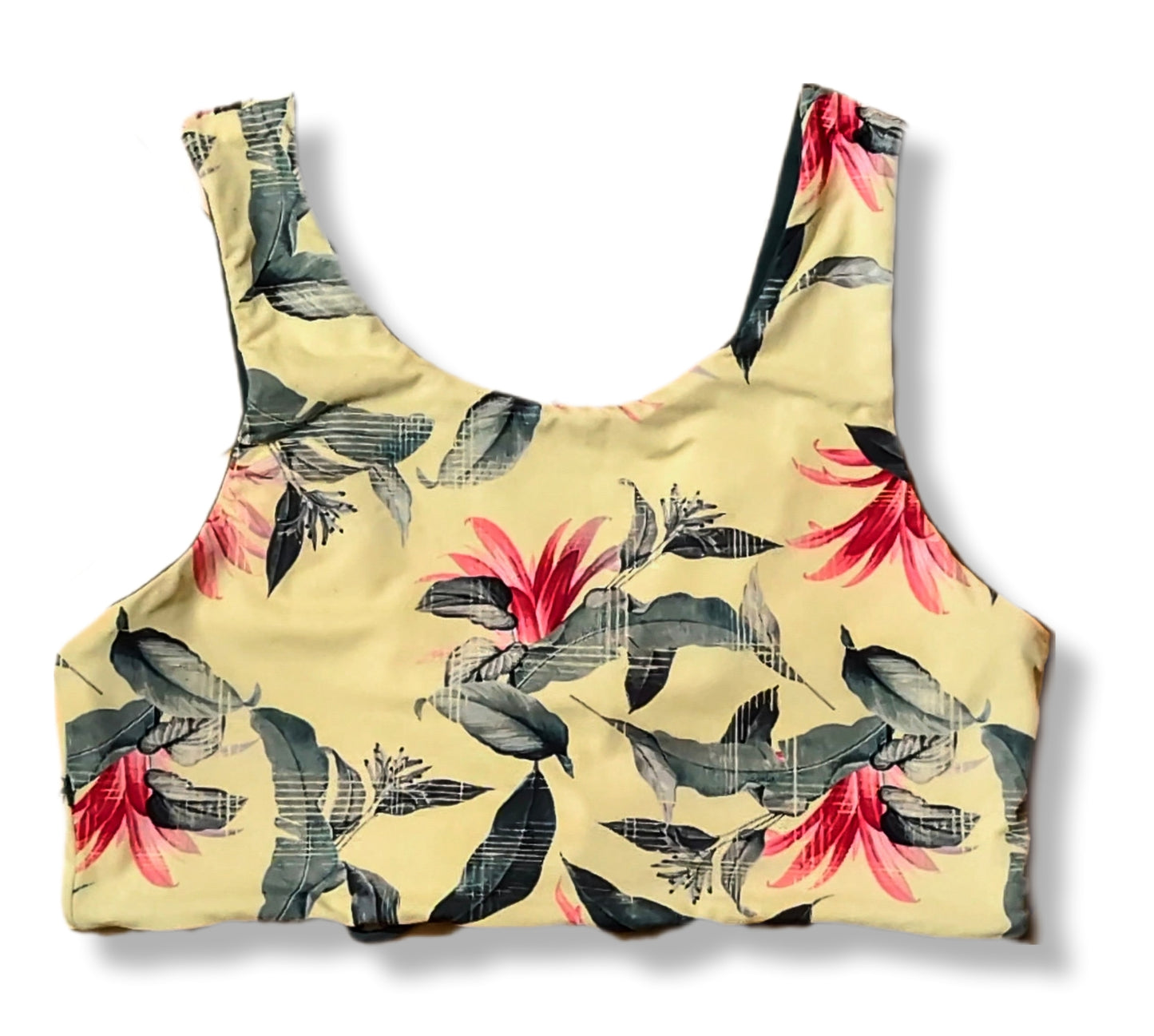 (Ado) Haut de maillot réversible floral tropical "Coastal Life" ( pas d'étiquette) | environ 14-16 ans