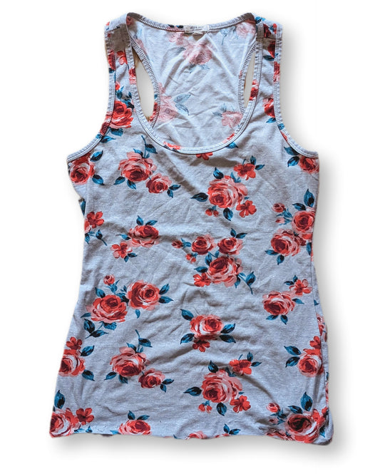 Camisole douce à dos nageur & motifs floraux | ARDÈNE | MÉDIUM