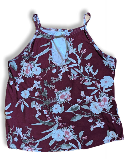 Camisole douce découpe "col d'eau" couleur bordeaux | ARDÈNE | MÉDIUM