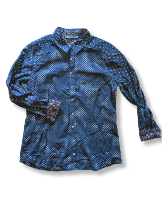 Chemise à manches longues coupe ajustée avec imprimé de petit pois | Smartset | MÉDIUM