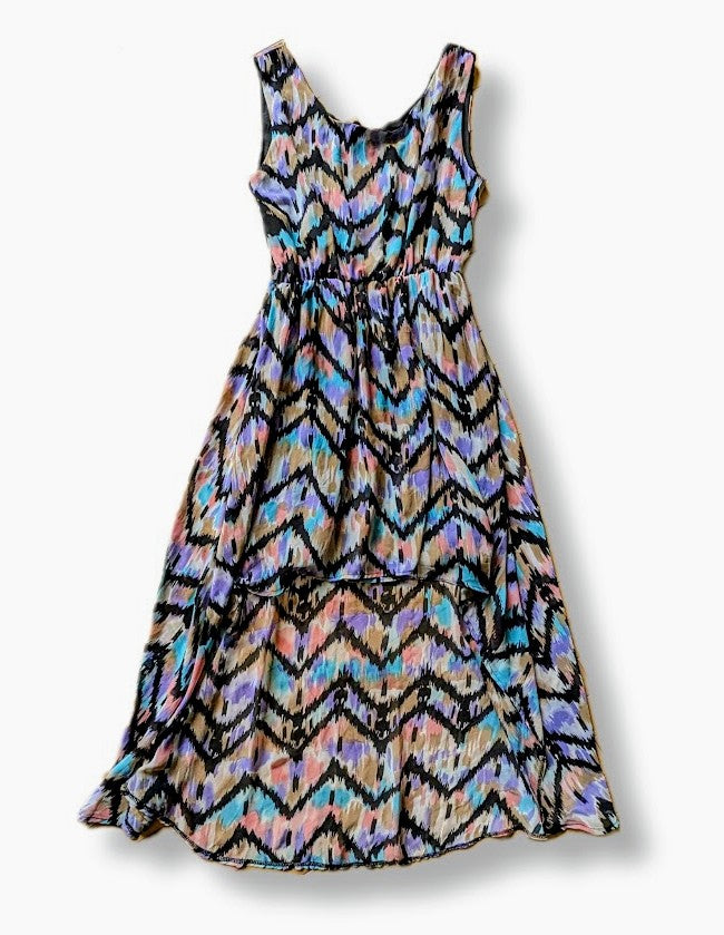 Robe asymétrique à imprimé géométrique pastel | M