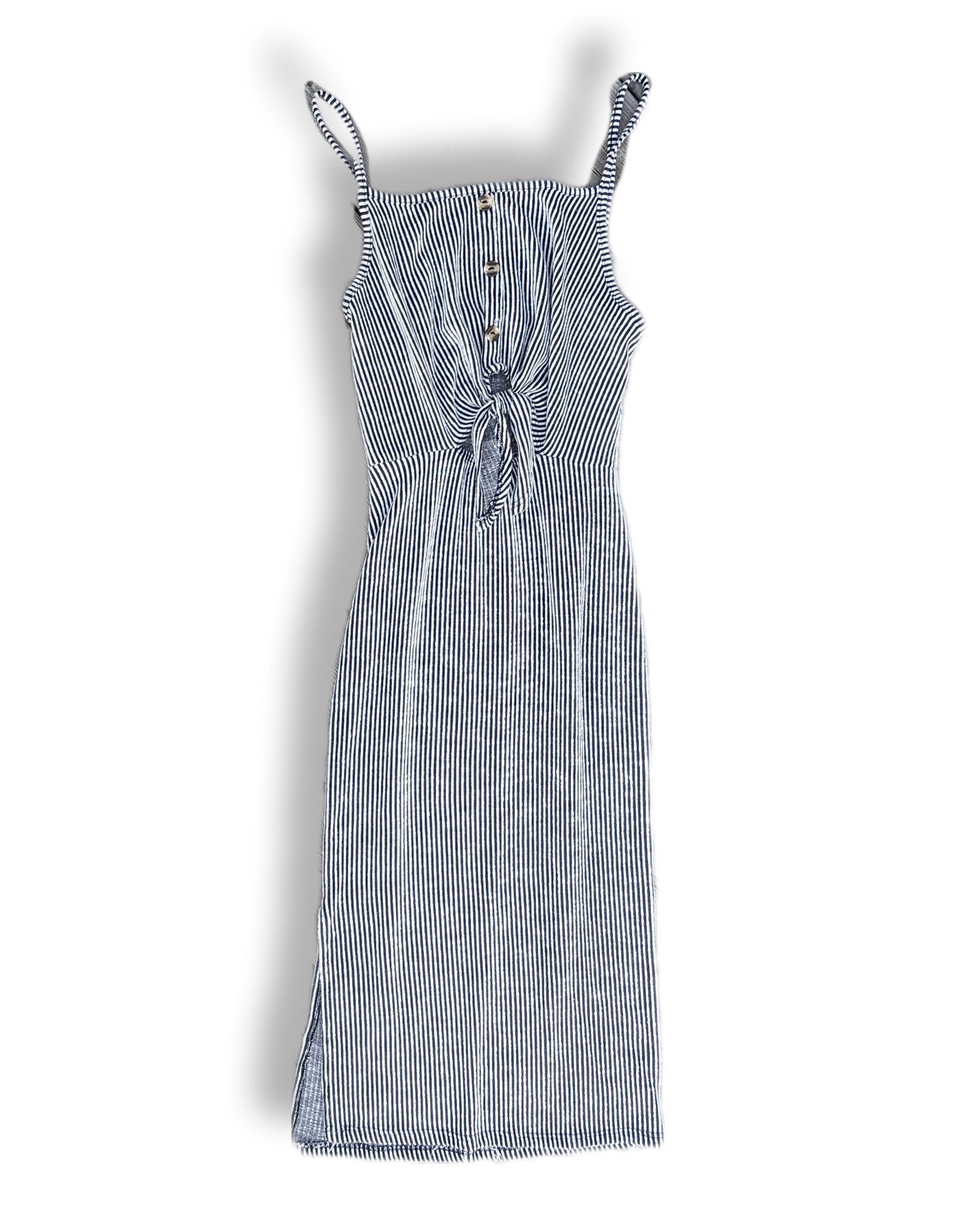 Robe midi avec nœud au niveau du nombril | M