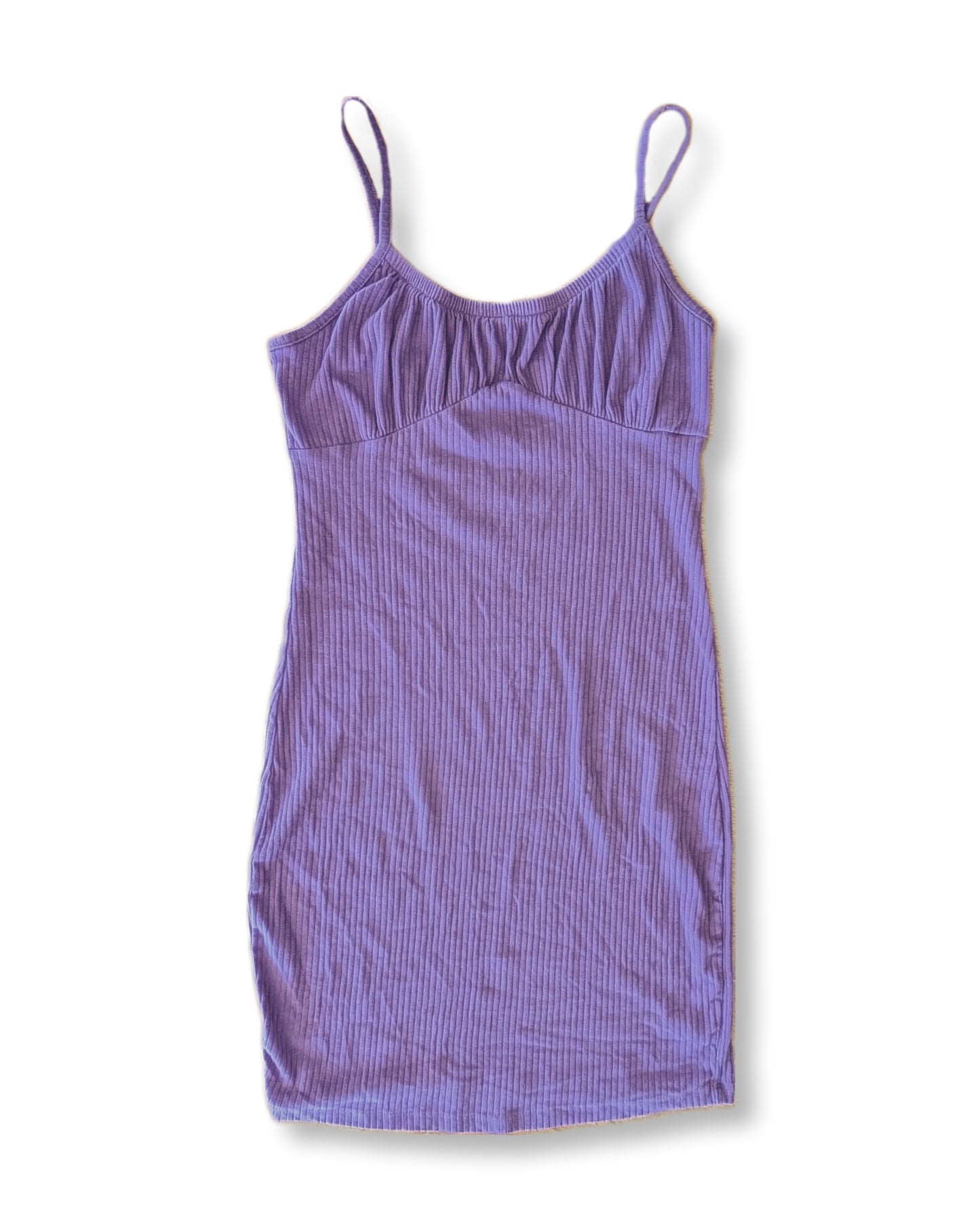 Mini-robe ajustée style côtelé à bretelles fines | S