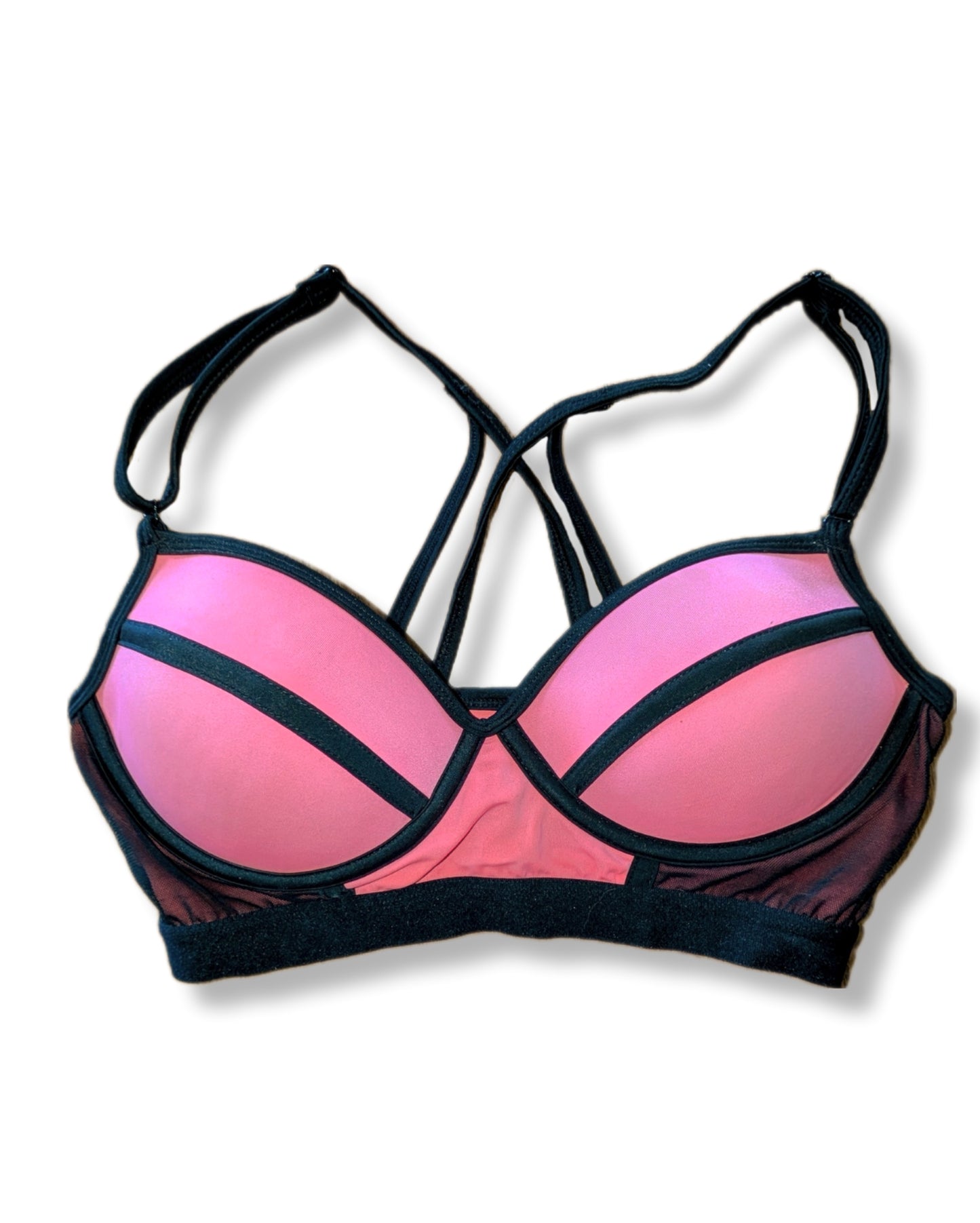 Haut de bikini style soutien-gorge de sport bretelles croisées -  XS